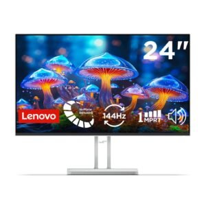 L24-4C| 24 Inch (60.96cm) Ultraslim PC Monitor, IPS, FHD 1920x1080, 144Hz, 99% sRGB, 1ms, 2x3W Speakers, HDMI, Display Port, Audio Out Port, AMD FreeSync,Eyesafe, Bezel-Less, VESA Mount, Grey