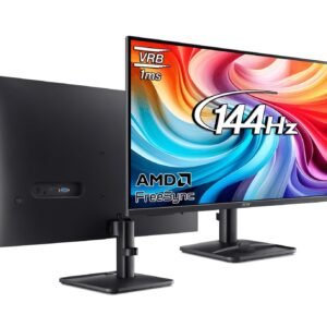 EK240Y P0 23.8 Inch VA Panel Full HD Backlit LED Monitor I 144Hz Refresh Rate, 1MS VRB Response Time, AMD FreeSync I 1 x VGA 1 x HDMI with Inbox HDMI Cable I Zero Frame Design I Eye Care I Black