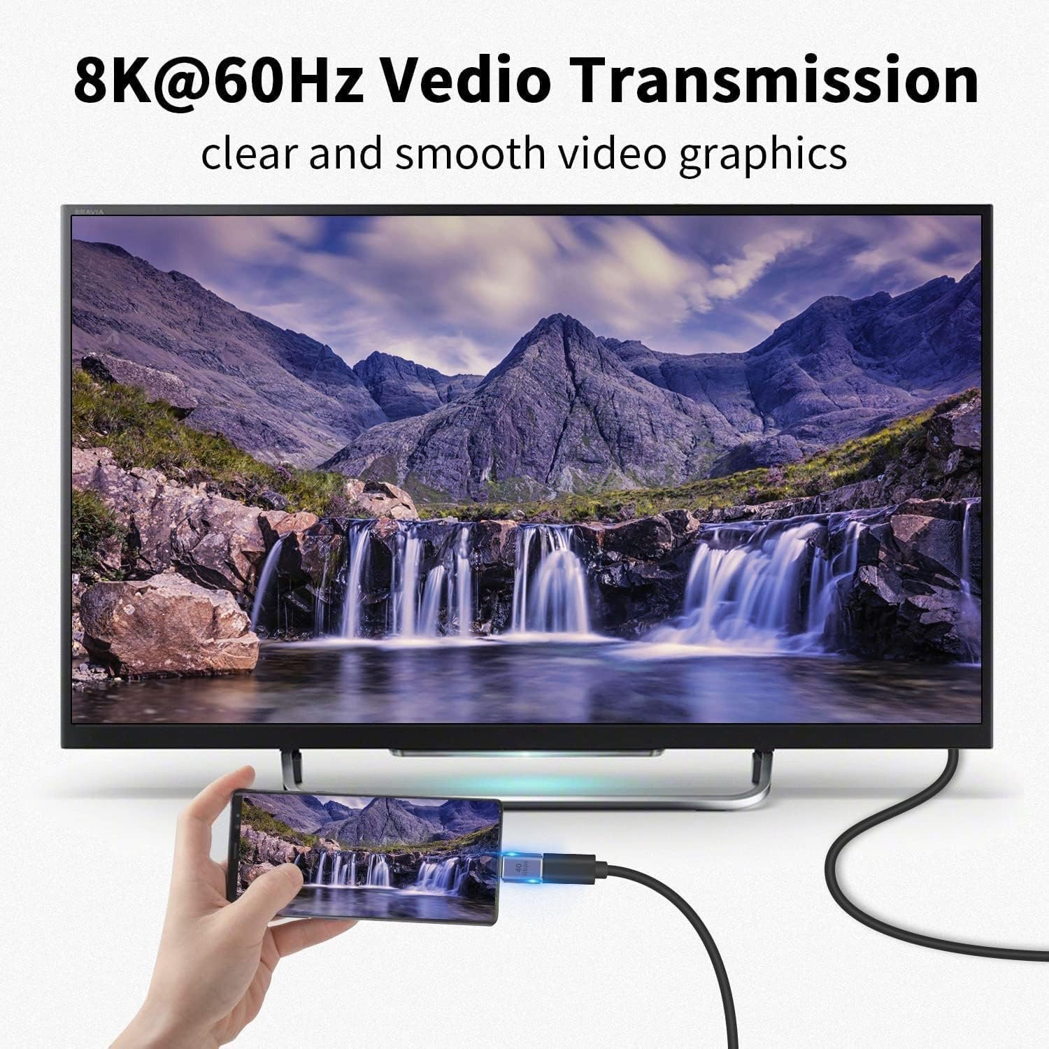 USB C Adapter, USB Type C Male to Female Adapter Extender Support 100W, 40Gbps, 8K@60Hz for Thunderbolt 4/3, MacBook Pro/Air, Laptop, Tablet, Phones and More Type C Devices (Male to Female)