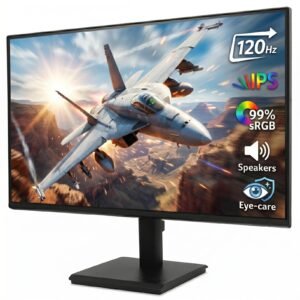 Vero V247Y G 23.8 Inch Full HD IPS Monitor I 120Hz Refresh, AdaptiveSync I 99% sRGB, 1500:1 Contrast I 2x2W Speakers I HDMI +VGA I ZeroFrame I VisionCare 2.0 I VESA I Energy Star I Black