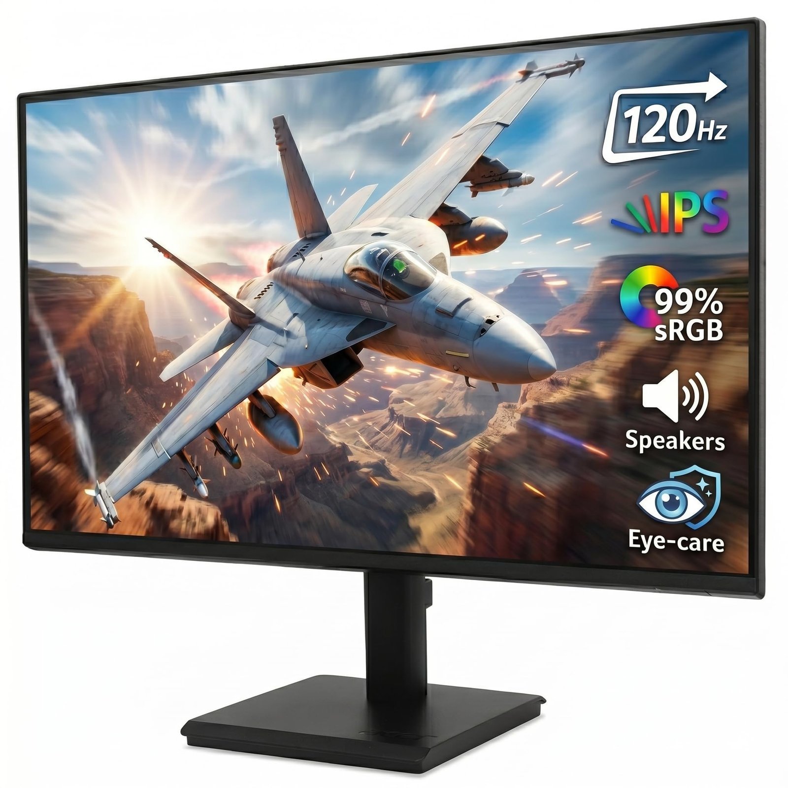 Vero V247Y G 23.8 Inch Full HD IPS Monitor I 120Hz Refresh, AdaptiveSync I 99% sRGB, 1500:1 Contrast I 2x2W Speakers I HDMI +VGA I ZeroFrame I VisionCare 2.0 I VESA I Energy Star I Black