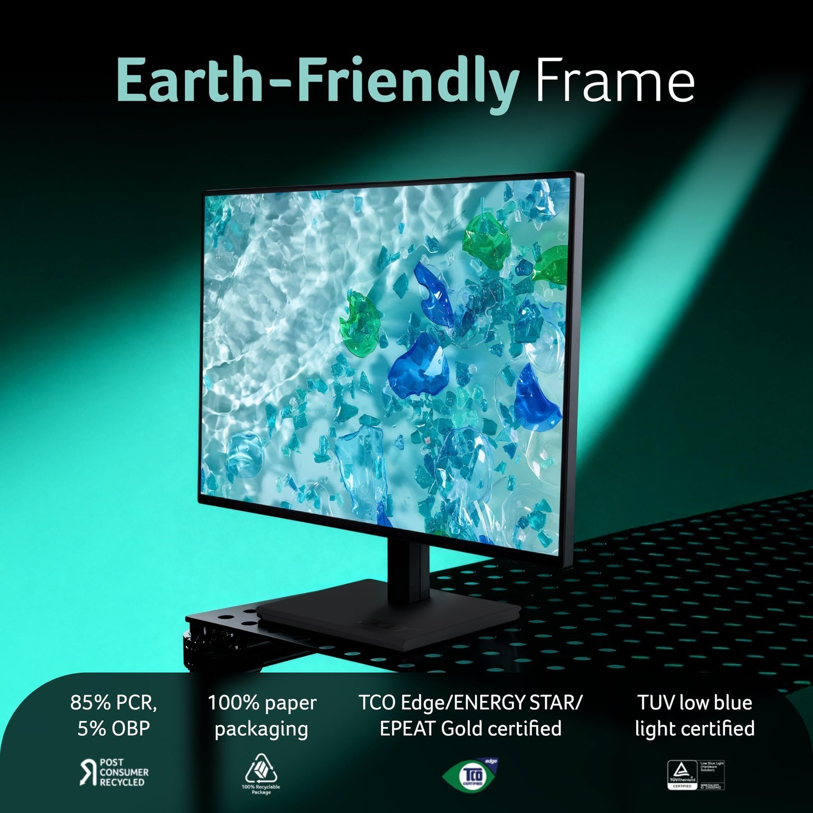 Vero B277 G 27 Inch IPS FHD Monitor | 120Hz AdaptiveSync | ErgoStand Tilt/Swivel/Pivot/Height Adjust | TUV Low Blue Light | VisionCare 2.0 | HDMI + DP Ports | TCO/EPEAT Gold | 85% PCR Eco Design