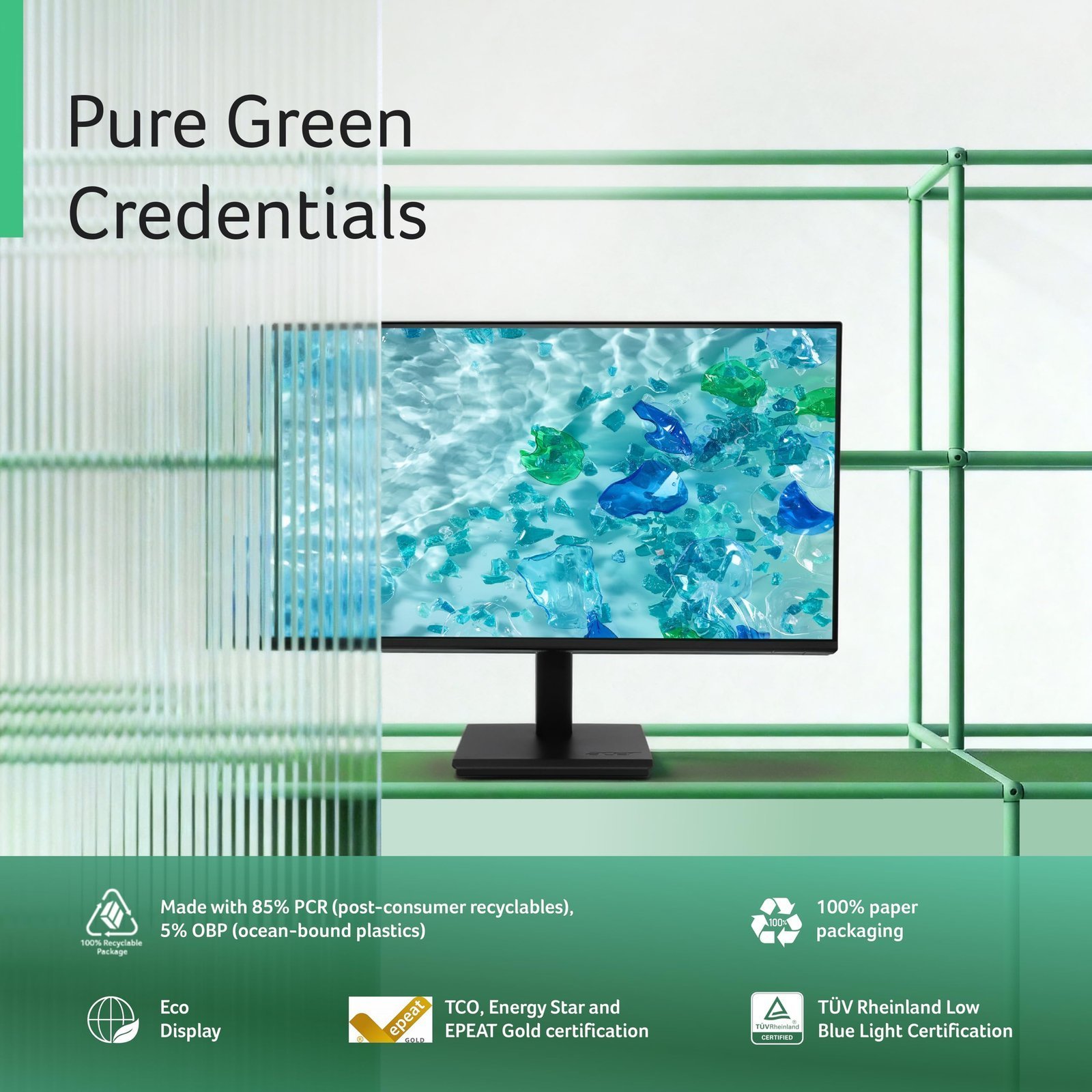 Vero V247Y G 23.8 Inch Full HD IPS Monitor I 120Hz Refresh, AdaptiveSync I 99% sRGB, 1500:1 Contrast I 2x2W Speakers I HDMI +VGA I ZeroFrame I VisionCare 2.0 I VESA I Energy Star I Black