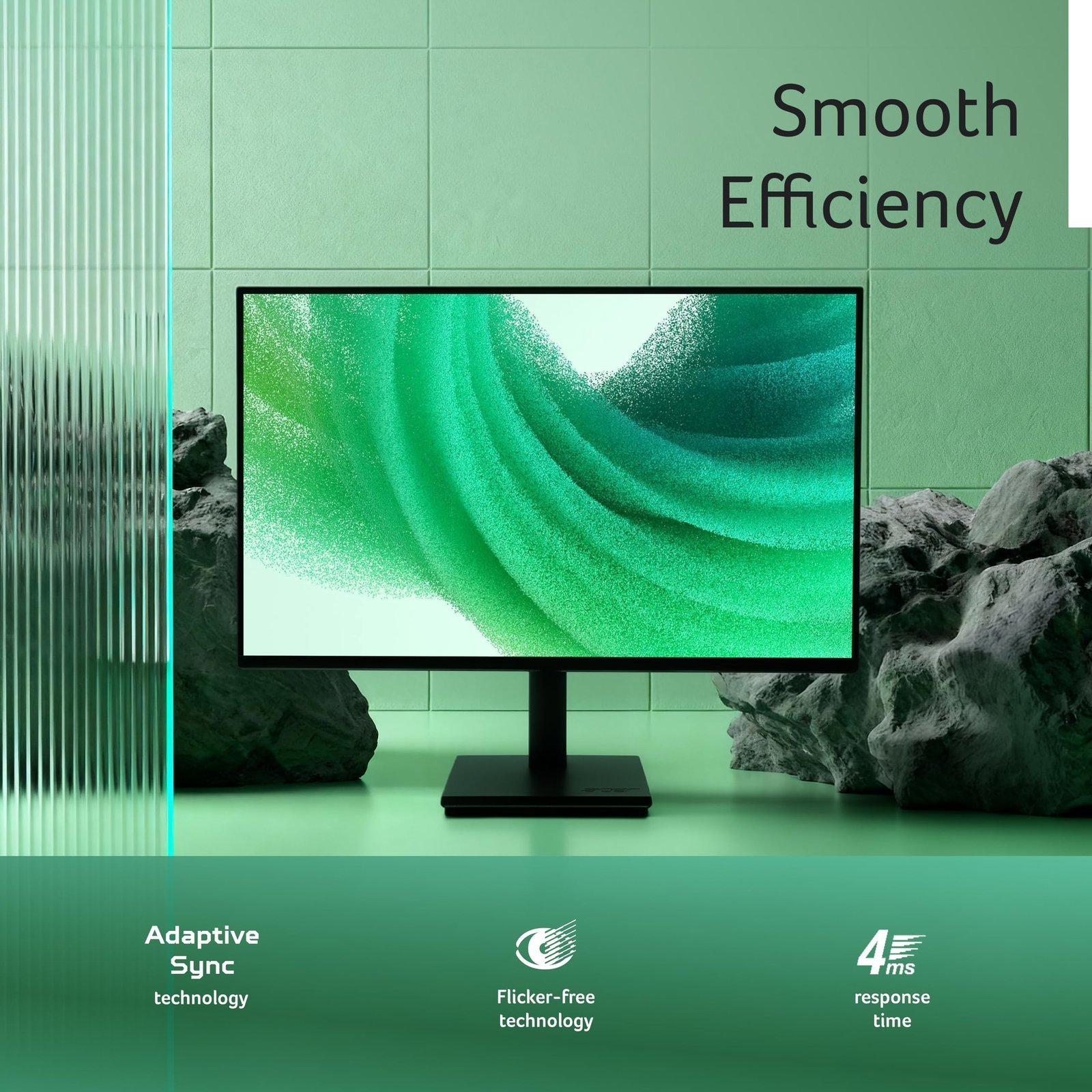 Vero V247Y G 23.8 Inch Full HD IPS Monitor I 120Hz Refresh, AdaptiveSync I 99% sRGB, 1500:1 Contrast I 2x2W Speakers I HDMI +VGA I ZeroFrame I VisionCare 2.0 I VESA I Energy Star I Black